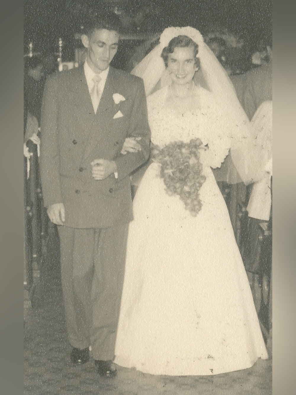 Vintage Bridal Gown with Veil boxed